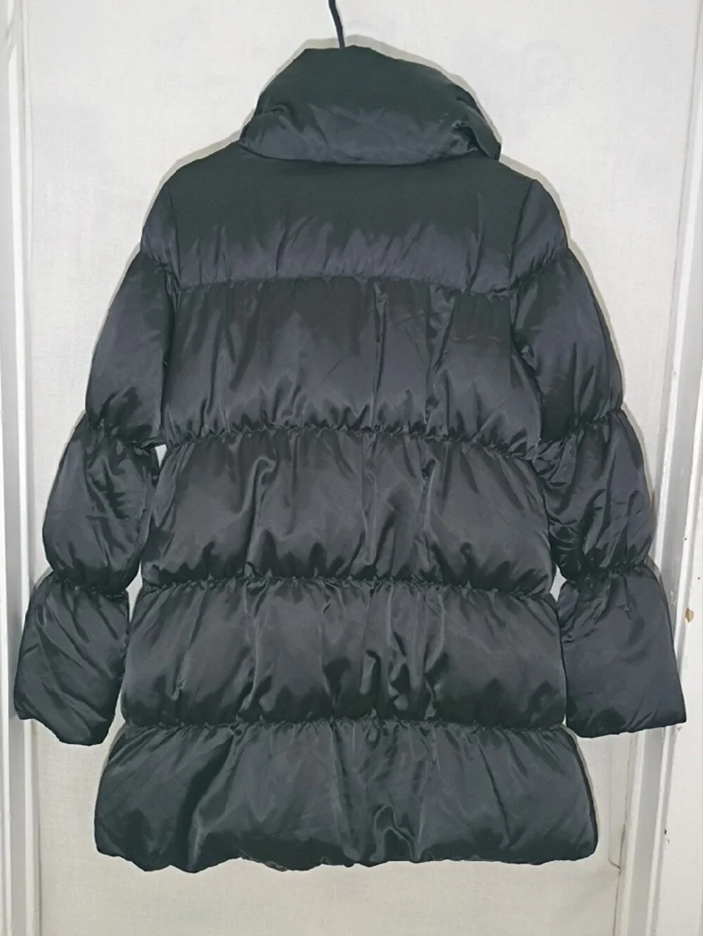 kate spade Black Quilted Puffer Coat with Bow Detail